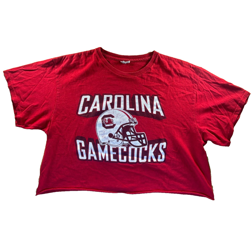South Carolina Gamecocks Red Crop Top Tee Womens Large Cropped Tshirt